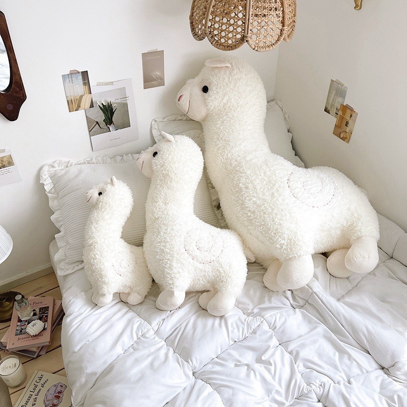 GẤU BÔNG LẠC ĐÀ ALPACA DỄ THƯƠNG MÀU TRẮNG ĐỎ HỒNG KÍCH THƯỚC TỪ 26-56cm