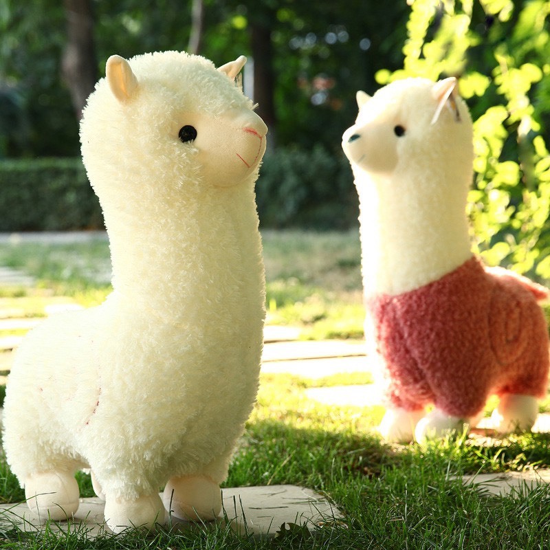 GẤU BÔNG LẠC ĐÀ ALPACA DỄ THƯƠNG MÀU TRẮNG ĐỎ HỒNG KÍCH THƯỚC TỪ 26-56cm