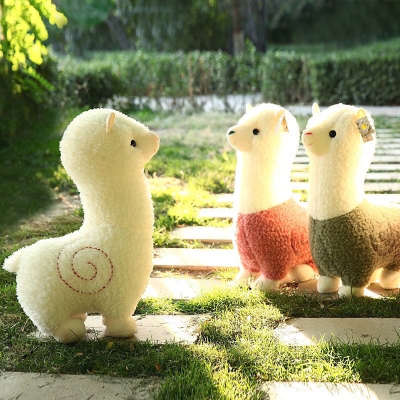 GẤU BÔNG LẠC ĐÀ ALPACA DỄ THƯƠNG MÀU TRẮNG ĐỎ HỒNG KÍCH THƯỚC TỪ 26-56cm