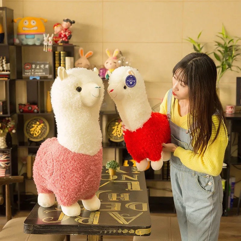 GẤU BÔNG LẠC ĐÀ ALPACA DỄ THƯƠNG MÀU TRẮNG ĐỎ HỒNG KÍCH THƯỚC TỪ 26-56cm