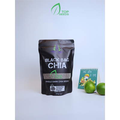 Hạt Chia Úc Black Bag hữu cơ, độ tinh khiết cao, tác dụng giảm cân, bổ sung omega-3 500g