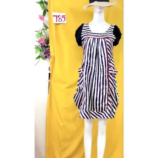 đầm voan sọc viền chỉ nổi. S785