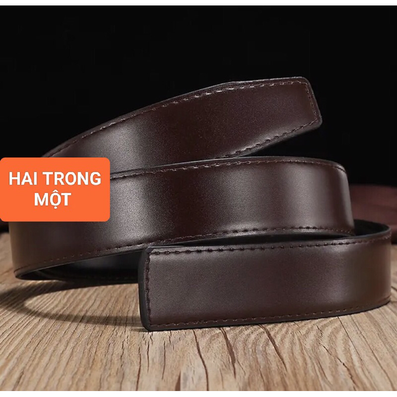 Dây Nịt Nam Hàng Hiệu Cao Cấp-Dây Da Thay Thế Thắt lưng nam da bò ý 2 mặt da 2 trọng 1 đẳng cấp dùng cho Mặt Khóa Kim