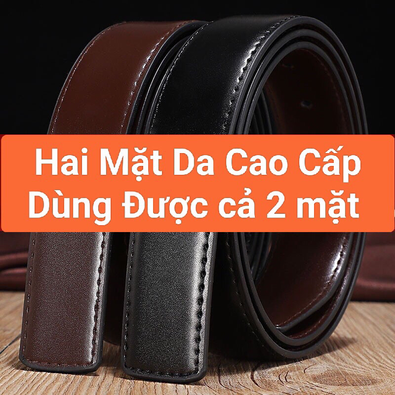 Dây Nịt Nam Hàng Hiệu Cao Cấp-Dây Da Thay Thế Thắt lưng nam da bò ý 2 mặt da 2 trọng 1 đẳng cấp dùng cho Mặt Khóa Kim
