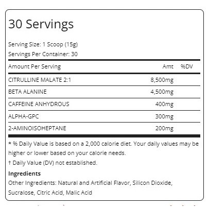 Bột tăng sức mạnh pre workout DARK DEVIL 30 lần dùng tập trung tỉnh táo tăng cường sức mạnh từ ZNUTRITION