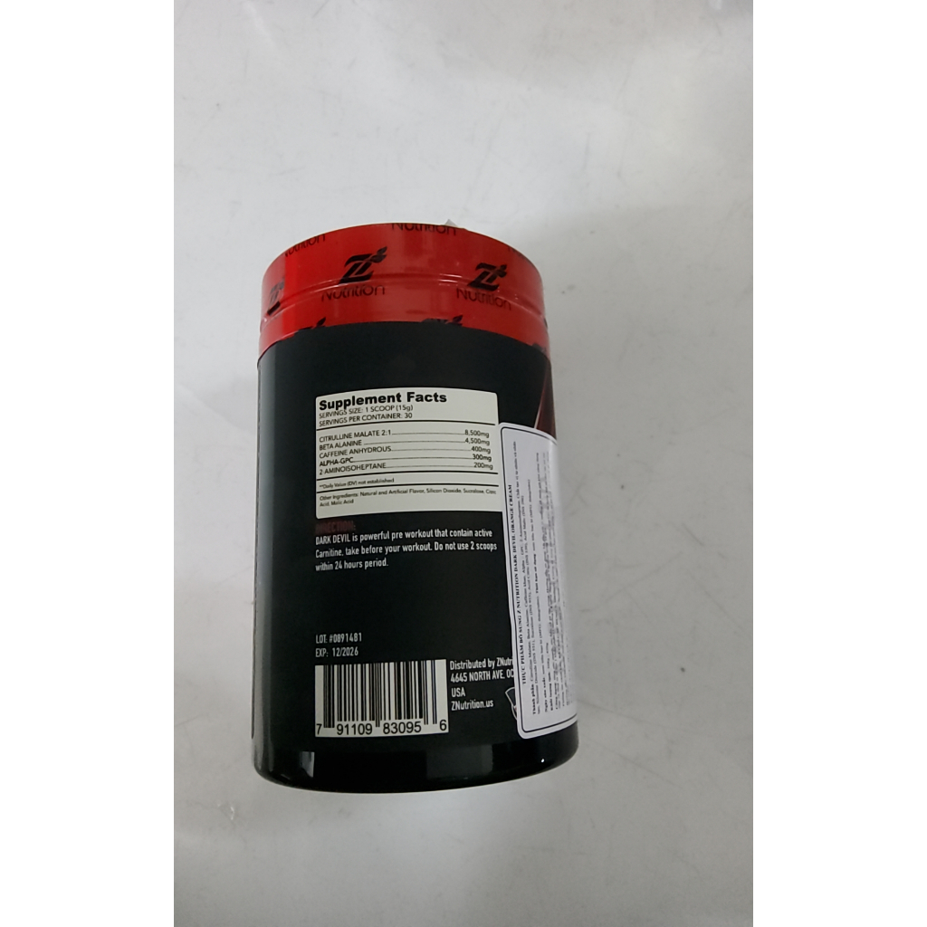 Bột tăng sức mạnh pre workout DARK DEVIL 30 lần dùng tập trung tỉnh táo tăng cường sức mạnh từ ZNUTRITION