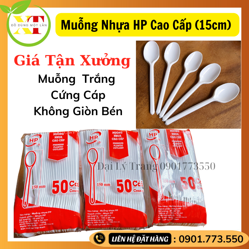 Muỗng nhựa Hùng Phúc dùng ăn cơm , muỗng cafe , muỗng trà sữa dùng một lần