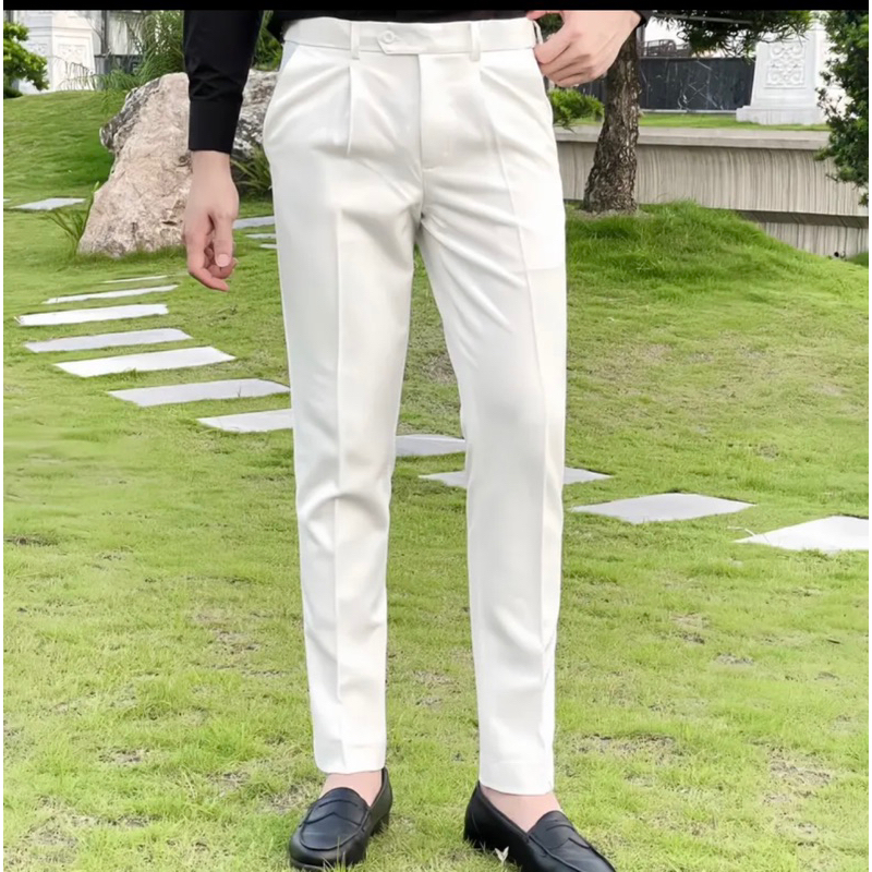 Quần tây nam,quần vải nam công sở màu Trắng,đủ màu,chất vải co giãn 4 chiều,form đứng,lên dángchuẩn,trẻ trung,sang trọng