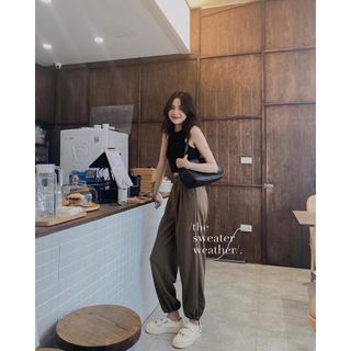 Quần baggy vải lụa chun sau rút dây