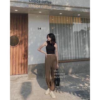 Quần baggy vải lụa chun sau rút dây