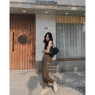Quần baggy vải lụa chun sau rút dây