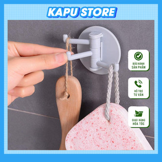 Móc dán tường nhựa xoay 180 độ đa năng tiện lợi chịu lực siêu chắc chắn treo đồ 3 nhánh trong 1 Kapu