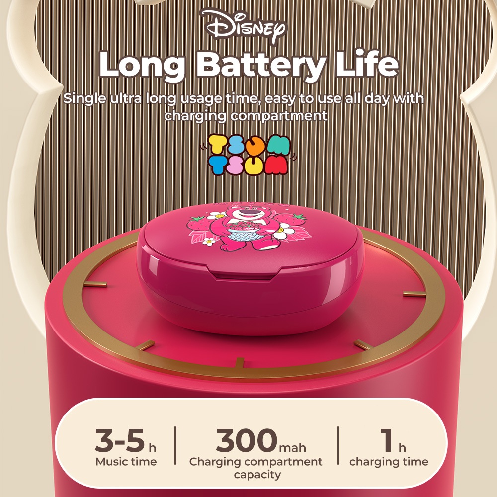 Disney TWZ11 Tai Nghe Không Dây Bluetooth 5.3 TWS Mini Tai Nghe âm nhạc HIFI có micrô Giảm tiếng ồn