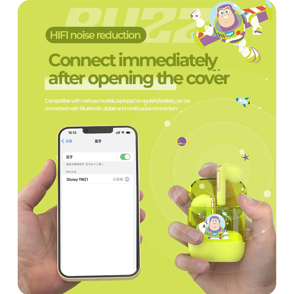 NAGFAK Disney TZW1 Tai Nghe Không Dây  Bluetooth 5.3 TWS âm nhạc HIFI có micrô Giảm tiếng ồn Tai Nghe