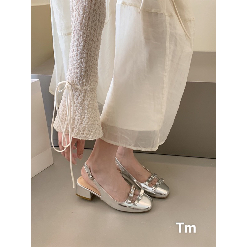 Giày Da Bóng Búp Bê Nữ Sục Gót 3p