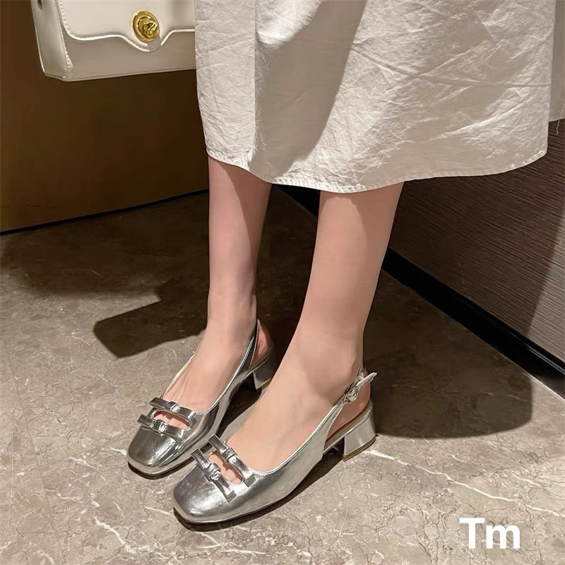 Giày Da Bóng Búp Bê Nữ Sục Gót 3p