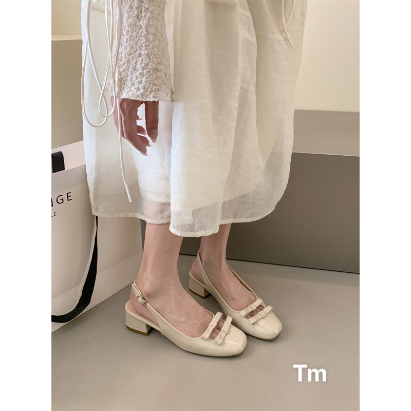 Giày Da Bóng Búp Bê Nữ Sục Gót 3p