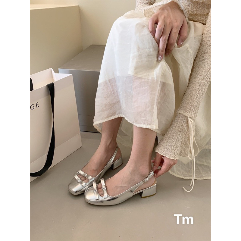 Giày Da Bóng Búp Bê Nữ Sục Gót 3p