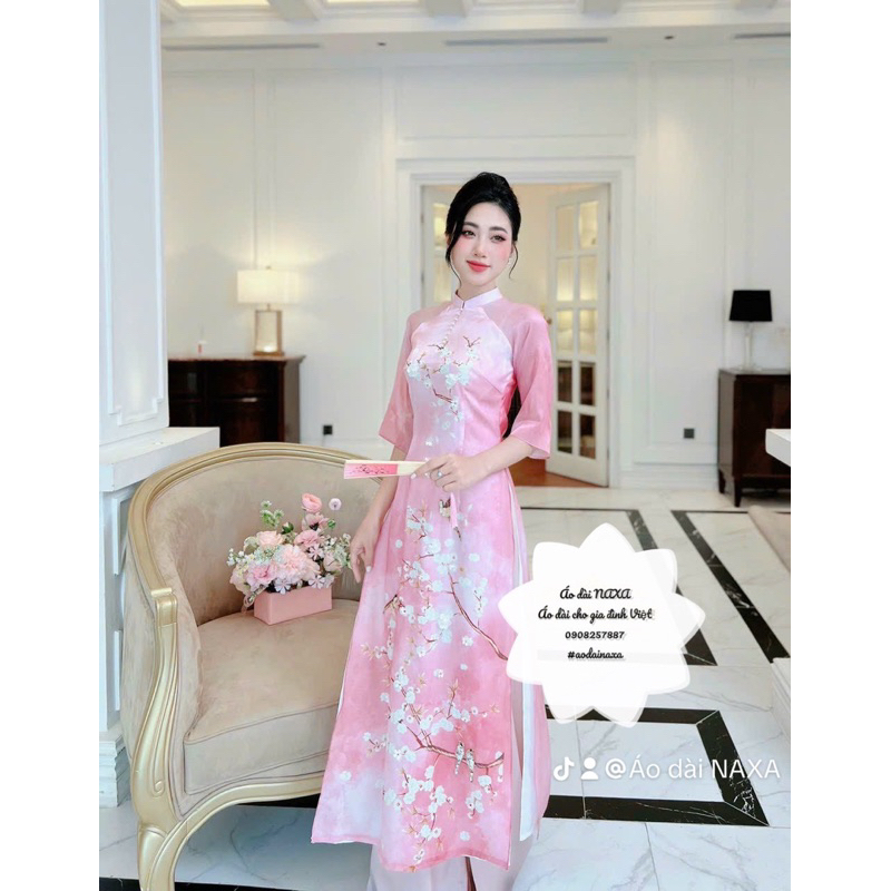 Áo dài Nguyệt mai hồng-áo dài NAXA