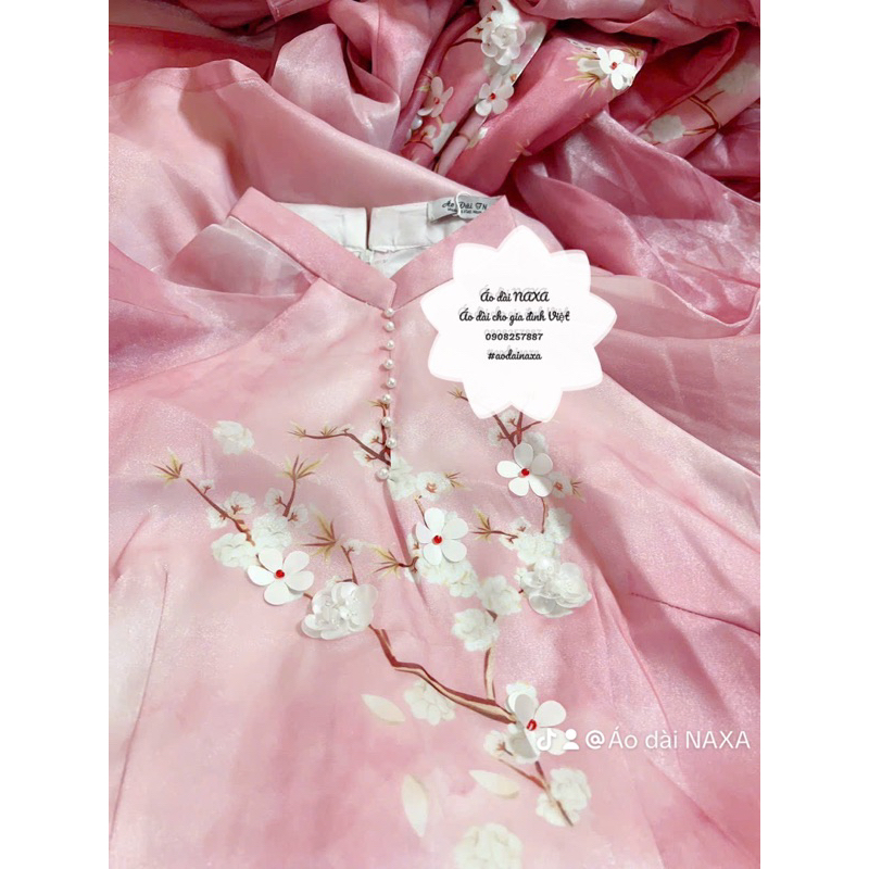 Áo dài Nguyệt mai hồng-áo dài NAXA
