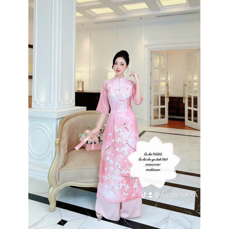 Áo dài Nguyệt mai hồng-áo dài NAXA