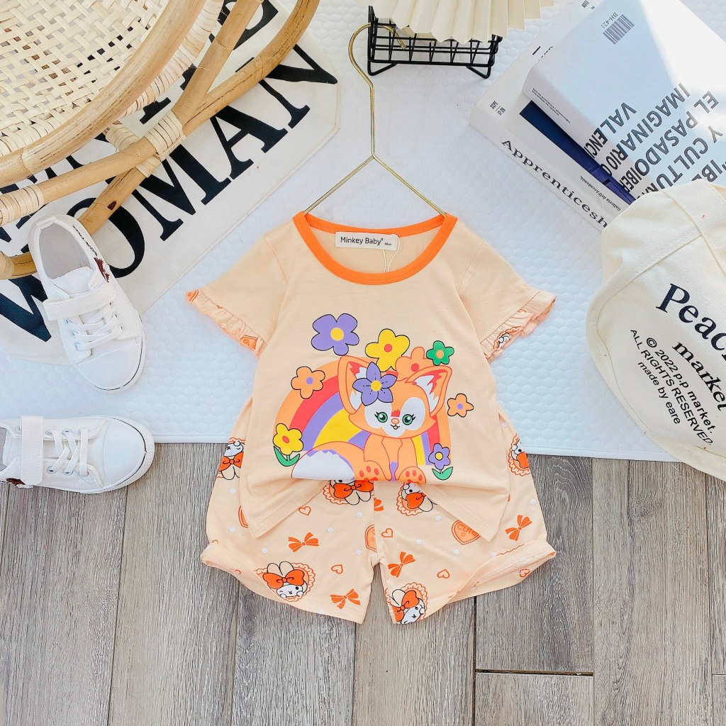 Bộ bèo xinh cho bé gái hàng Minky Mom Chính Hãng chất thun lạnh loại 1 cho bé 1 2 3 4 5 6 7 8T