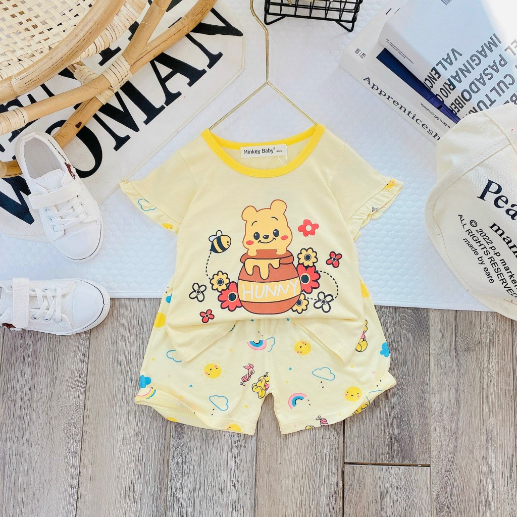 Bộ bèo xinh cho bé gái hàng Minky Mom Chính Hãng chất thun lạnh loại 1 cho bé 1 2 3 4 5 6 7 8T