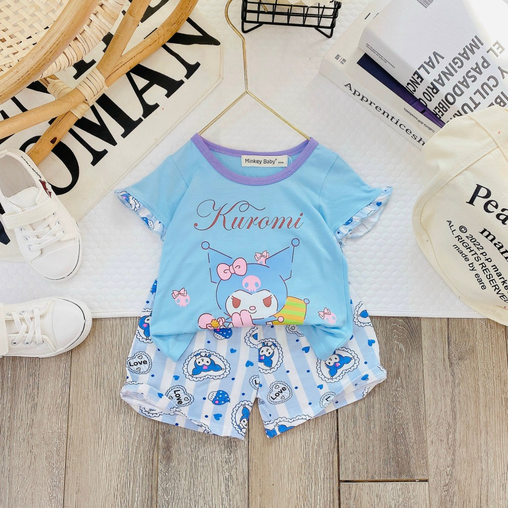 Bộ bèo xinh cho bé gái hàng Minky Mom Chính Hãng chất thun lạnh loại 1 cho bé 1 2 3 4 5 6 7 8T