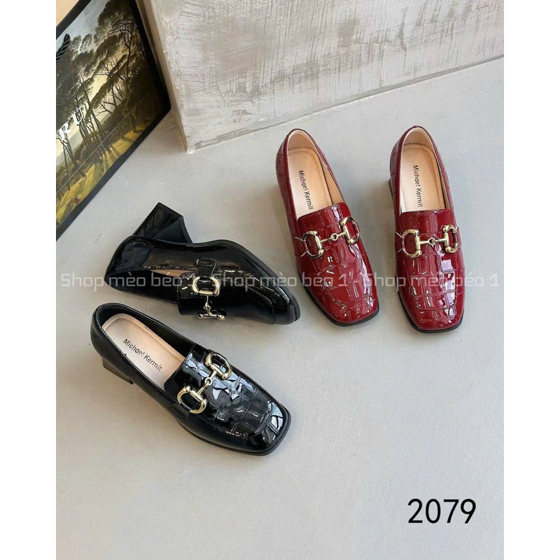 Giày cao gót vân rắn mũi vuông khoá ngang gót trụ fullbox hàng quảng châu cao cấp