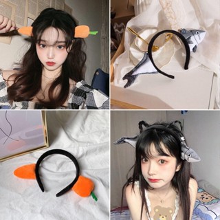 Băng Đô, Bờm Tóc Rửa Mặt Hình Thú Bông Cá, Hoa, Cà Rốt, Ếch, Tai Thỏ, Sừng Hươu, Rau Quả Siêu Dễ Thương Cho N