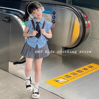 Quần áo bé gái- Set bộ đồ học sinh 3 chi tiết cho bé gái đi học từ 1 tuổi đến 7 tuổi