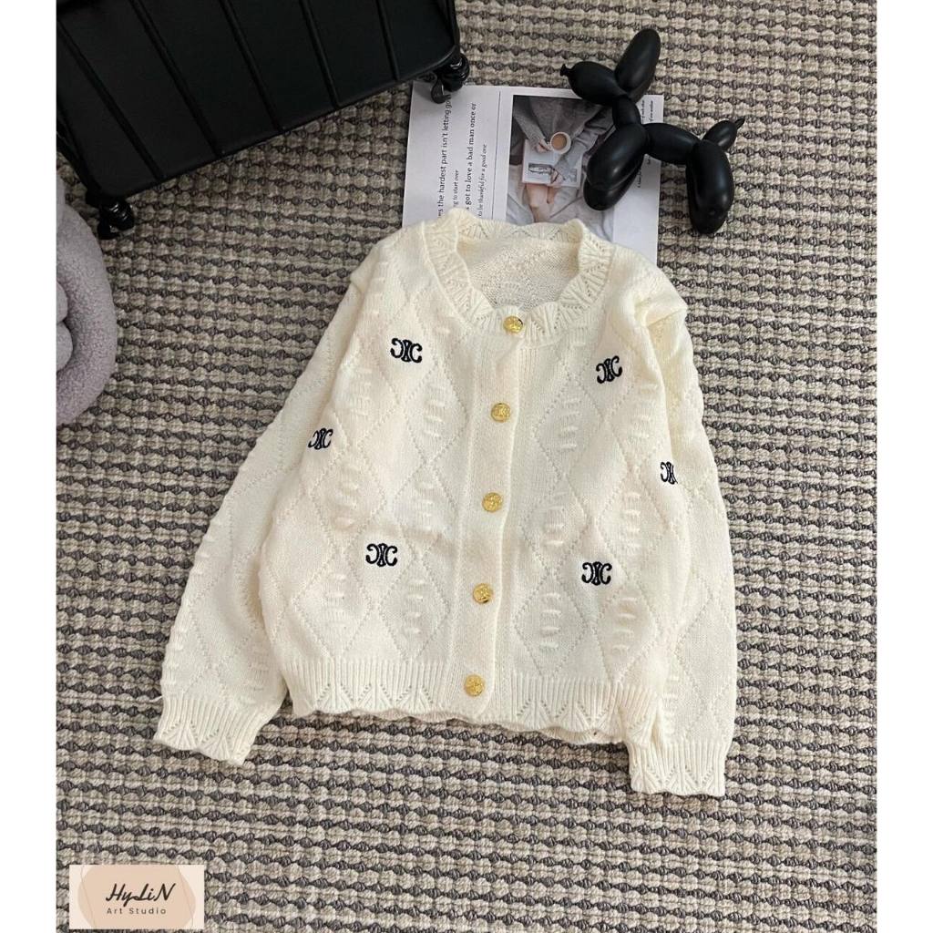Áo len Cardigan thêu logo hot hitt quảng châu cao cấp