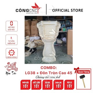 Combo khuôn chậu lục giác 38 và chân đôn tròn cao 45