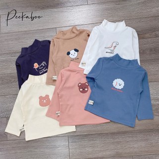 Áo cổ 3 phân cotton tăm Peekaboo