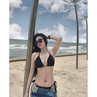 Áo lẻ bikini basic màu đen