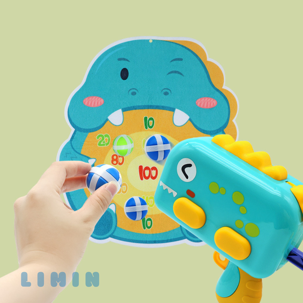 Combo Bắn Bóng Dính Kèm Súng Khung Long Memocshop Tặng Kèm 5 Bóng Ném Dính, Đồ Chơi Vận Động Thể Thao Cho Bé
