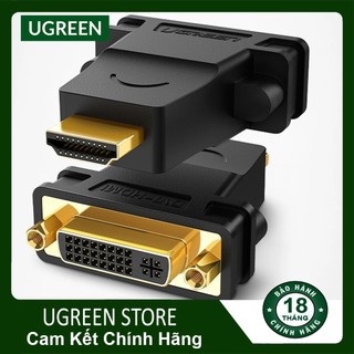 Đầu chuyển đổi hdmi to dvi 24+5 cao cấp ugreen 20123 đầu hdmi dương đầu dvi âm chính hãng