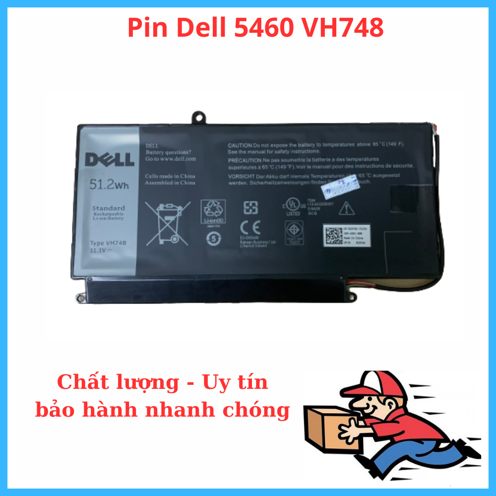 PIN DELL VOSTRO 5460 VH748  - 6 CELL Vostro 14 5460 5470 5480 5560 5570 5439, Inspiron 14zD-3526 14zD-3528 VH748