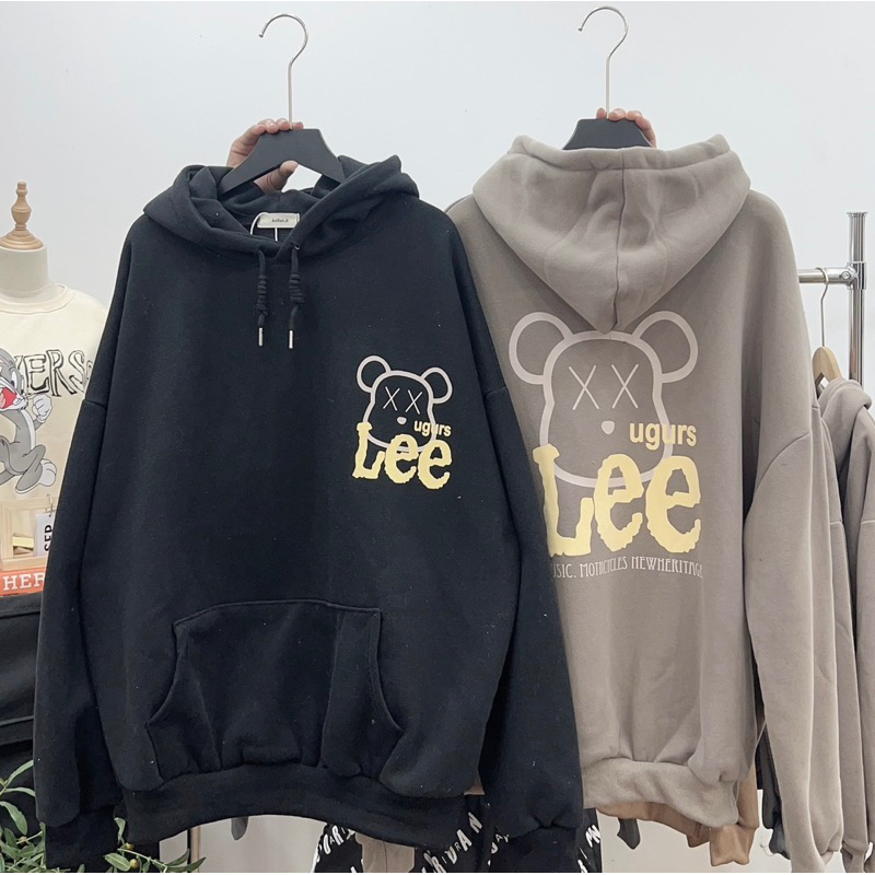 Áo Hoodie Nỉ Trần Bông Gấu Lee