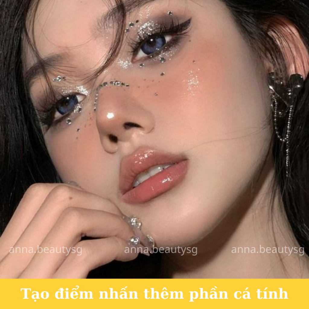 Đá đính mũi phụ kiện trang điểm cao cấp, đá dán mũi hạt đính make up có sẵn keo