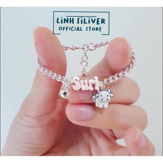 Lắc tay khắc tên bé ý nghĩa- Lắc tay trẻ em bạc ta khắc thông tin theo yêu cầu