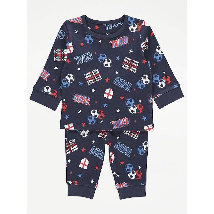 Bộ nỉ da cá bé nam xanh coban hoạ tiết GEORGE