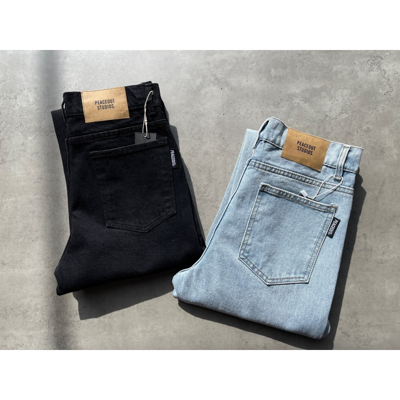 Quần Jeans P10 Peaceout Studios Xanh lơ và Đen , Ống Xuông