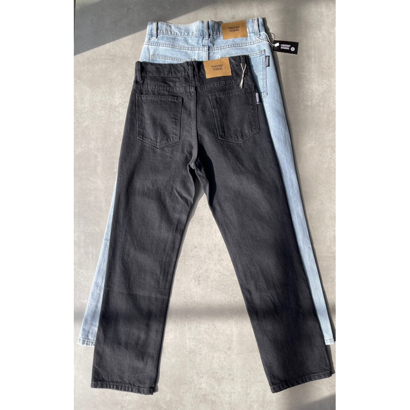 Quần Jeans P10 Peaceout Studios Xanh lơ và Đen , Ống Xuông