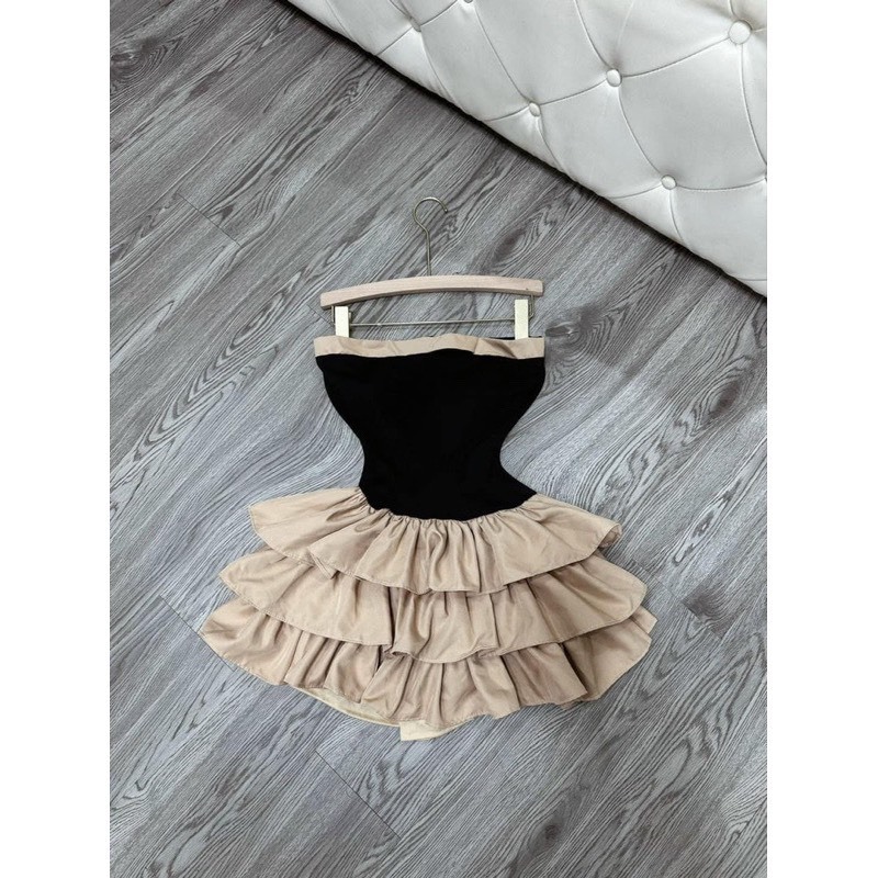 Set váy Quây Phối Chân váy xếp Ly tầng Xoè KÈM ẢNH THẬT