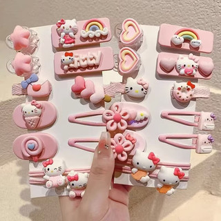 Set kẹp tóc 12 chi tiết mèo Hello Kitty, gấu dâu Lotso cực xinh