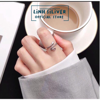 Nhẫn rắn dáng hở free size- Nhẫn nữ bạc ta