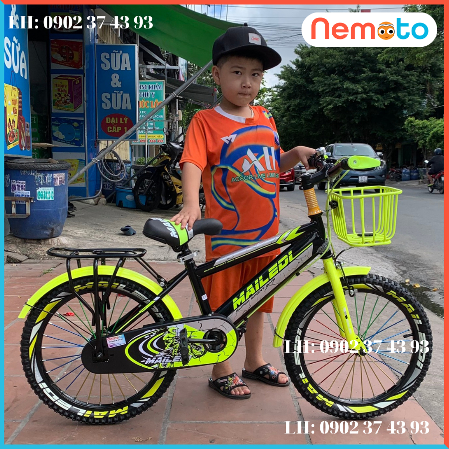 Xe Đạp Nam Size 20in cho Bé Trai, Có Giỏ - Mai