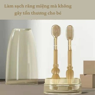 Sét bàn chải đánh răng,rơ lưỡi silicon cho bé. Dụng cụ vệ sinh răng, lưỡi cho bé