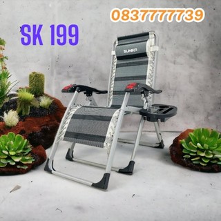 Ghế xếp thư giãn ✅SUMIKA 199✅ - Mẫu mới nhất 2021, lăn tay massage, khung vuông cao cấp, tải trọng 300kg
